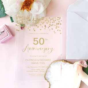 Invitations En Acrylique 50e anniversaire de mariage