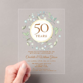 Invitations En Acrylique 50e anniversaire de mariage laurier doré