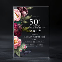 50e anniversaire Moody moderne Bourgogne Blush Flo