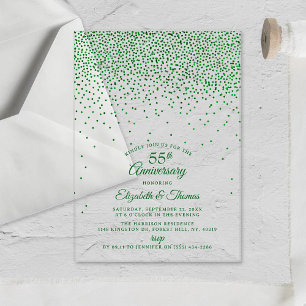 Invitations En Acrylique 55e anniversaire de mariage d'émeraude