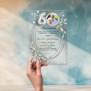 Invitations En Acrylique 60e anniversaire du mariage diamants de la photo a
