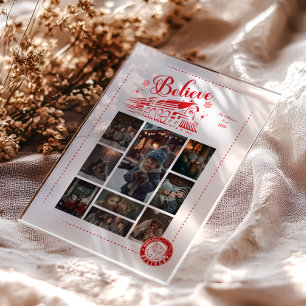 Invitations En Acrylique 9 Photo Polar Express billet de Noël