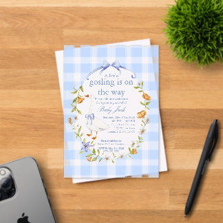 Invitations En Acrylique A little gosling blue