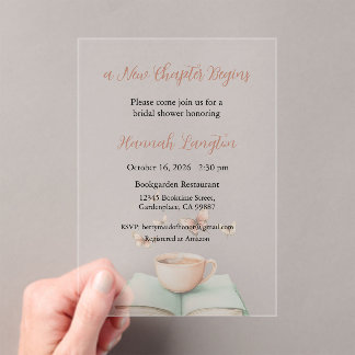 Invitations En Acrylique A New Chapter Begins Invitation, Bridal Shower