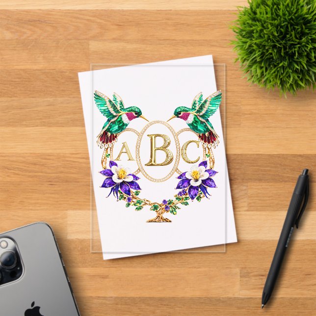 Invitations En Acrylique ABC Hummingbird Any Letters Custom Wedding (Insitu (Carte d'invitation))