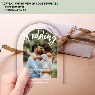 Invitations En Acrylique ACRYLIC Photo Wedding Inviter Modern Simple ARCH