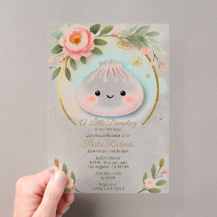 Invitations En Acrylique adorable petit Baby shower de dumping