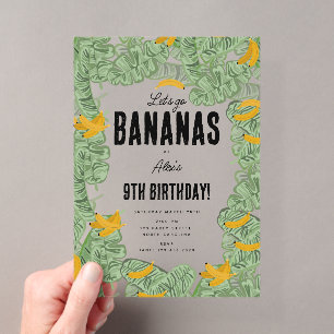 Invitations En Acrylique Allons-y Bananas Banana Tropical Birthday Theme