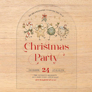 Invitations En Acrylique Amis de jolis Noël Fête de Noël