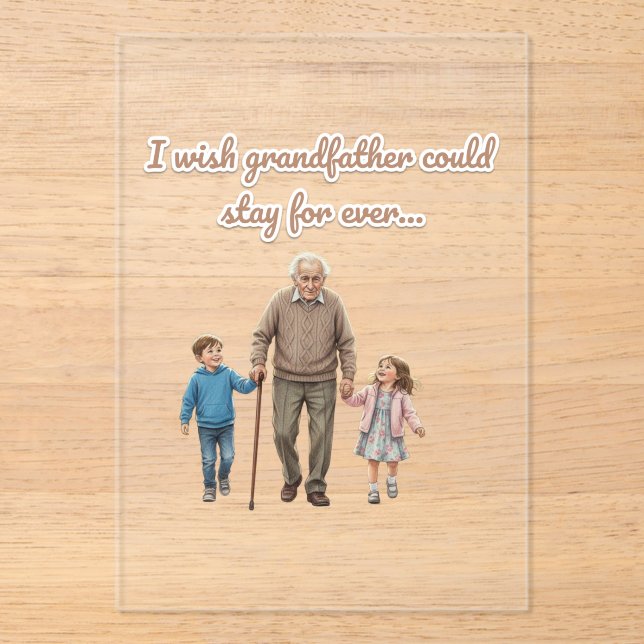 Invitations En Acrylique amour éternel pour grand-père (Recto)
