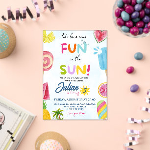 Invitations En Acrylique amusement au soleil