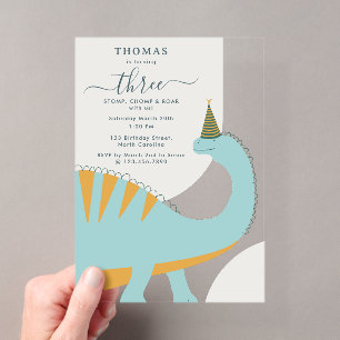 Invitations En Acrylique Anniversaire Animaux Fête Préhistorique Bohème Din