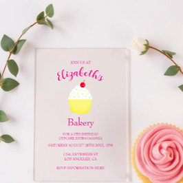 Invitations En Acrylique Anniversaire de fabrication de Cupcake