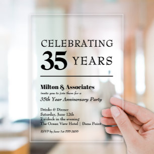 Invitations En Acrylique Anniversaire des affaires noires modernes