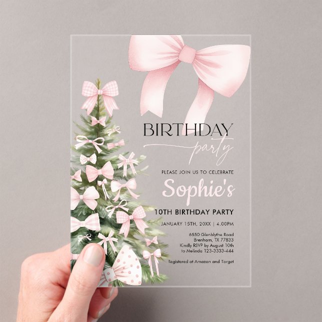 Invitations En Acrylique Anniversaire d'hiver (In situ (ordinateur de poche))