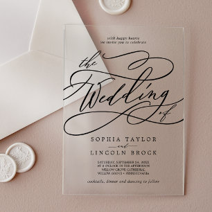 Invitations En Acrylique Appel de calligraphie romantique Fantaisie Élégant