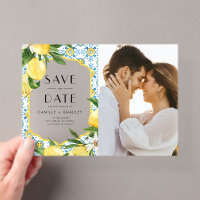Aquarelle Citron et Carrelage marocain Photo Motif