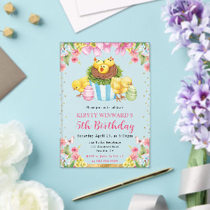 Invitations En Acrylique Aquarelle Époux de Pâques Printemps 5e anniversair