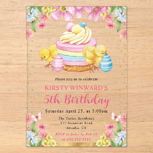 Invitations En Acrylique Aquarelle Époux de Pâques Printemps 5e anniversair