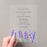 Aquarelle Lavande Fleurs Printemps Mariage