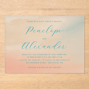 Invitations En Acrylique Aquarelle Pastel Romantique