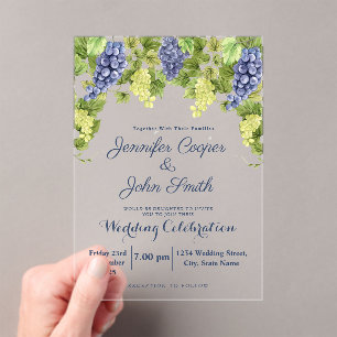 Invitations En Acrylique Aquarelle Vigne Vignoble Vignoble Mariage