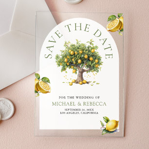 Invitations En Acrylique Arbre de citron Arche Mariage Enregistrer la Date