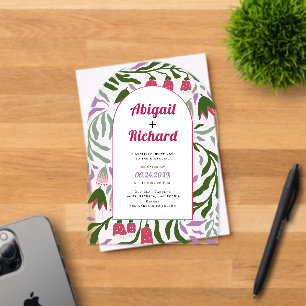 Invitations En Acrylique Arc Boho branches rétro et fleurs mariage