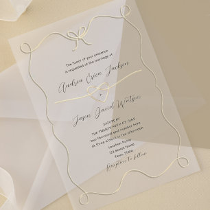 Invitations En Acrylique Arc Dessiné à la Main Transparent Mariage