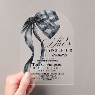 Invitations En Acrylique Arc noir 30e anniversaire Acrylique