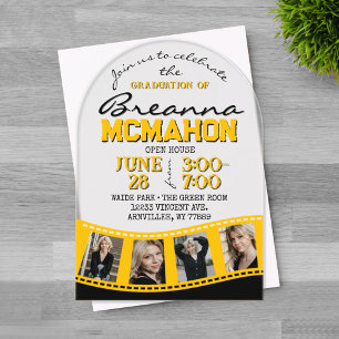 Invitations En Acrylique Arch Graduation Photo Filmstrip Or Frosted