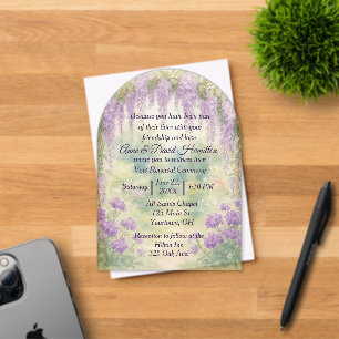 Invitations En Acrylique Arche de mariage aux glycines dans un jardin d'été