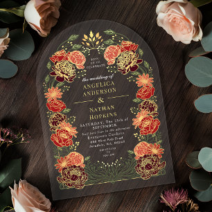Invitations En Acrylique Arche de mariage jardin floral enchanté Fantaisie 