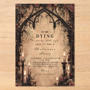 Invitations En Acrylique Arche gothique sombre Halloween