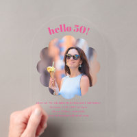 Arche photo moderne rose mignonne 50e anniversaire