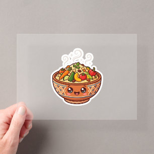 Invitations En Acrylique Autocollant de bol alimentaire mignon Kawaii Cousc