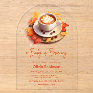 Invitations En Acrylique Automne Automne Un bébé brasse du Baby shower de c