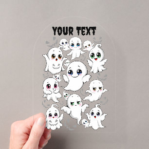 Invitations En Acrylique Baby Ghosts Éffrayant mignon Halloween humeur
