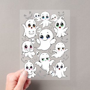 Invitations En Acrylique Baby Ghosts Éffrayant mignon Halloween humeur