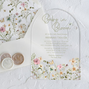 Invitations En Acrylique Baby in Bloom Girl Baby shower
