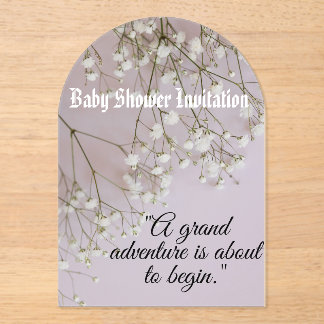 Invitations En Acrylique Baby shower