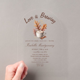 Invitations En Acrylique Baby Shower Automnal Cappuccino