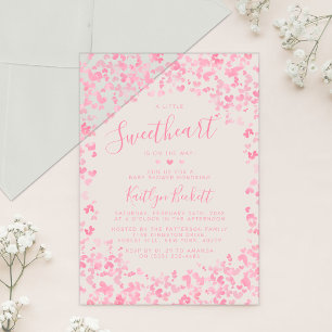 Invitations En Acrylique Baby Shower de la Saint-Valentin Little Sweetheart
