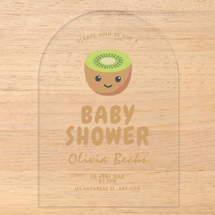 Invitations En Acrylique Baby shower de Little Cutie Kiwi