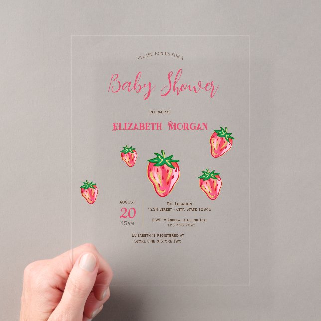 Invitations En Acrylique Baby shower de Parties scintillant à pois (In situ (ordinateur de poche))