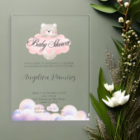 Baby shower espagnol Bear Thème Cloud Registre Cad