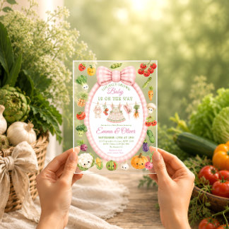 Invitations En Acrylique Baby Shower Fille Marché de Producteurs Locaux