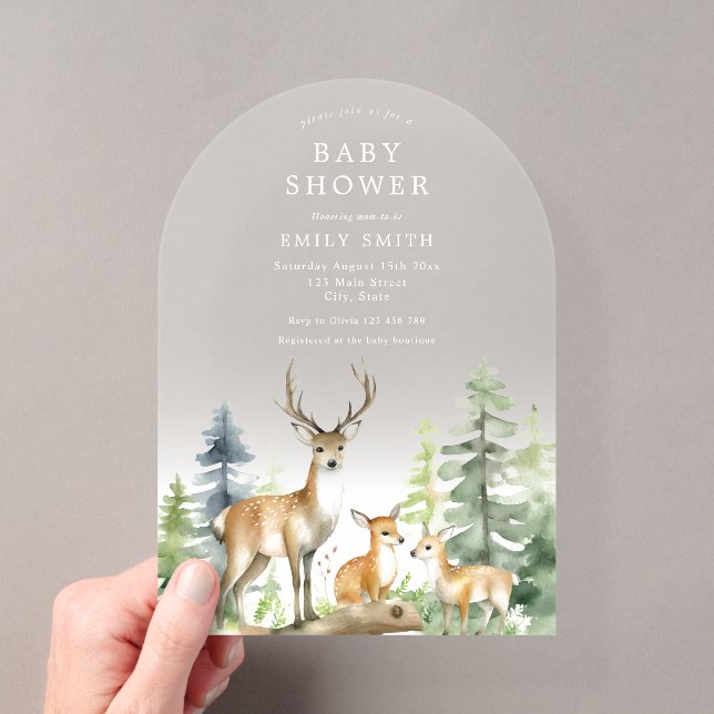 Invitations En Acrylique Baby shower forestier (In situ (ordinateur de poche))