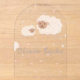 Invitations En Acrylique Baby shower Illustratif Cream Pastel