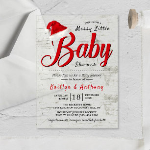 Invitations En Acrylique Baby Shower Joyeux Petit Noël